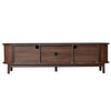 TV Media Cabinet | Fluted Sliding Doors | Drop Down Door | Dark Brown 67"