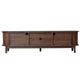 TV Media Cabinet | Fluted Sliding Doors | Drop Down Door | Dark Brown 67"
