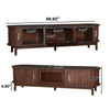 TV Media Cabinet | Fluted Sliding Doors | Drop Down Door | Dark Brown 67"