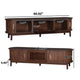 TV Media Cabinet | Fluted Sliding Doors | Drop Down Door | Dark Brown 67"