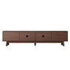 TV Media Cabinet | Rattan Sliding Doors | 2 Drawers | Dark Brown 71"