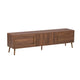 TV Media Cabinet | 2 Doors | Vertical Ribbed Drawers | Walnut Brown 71"