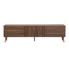TV Media Cabinet | 2 Doors | Vertical Ribbed Drawers | Walnut Brown 71"