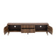 TV Media Cabinet | 2 Doors | Vertical Ribbed Drawers | Walnut Brown 71"