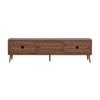 TV Media Cabinet | 2 Doors | Vertical Ribbed Drawers | Walnut Brown 71"