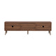 TV Media Cabinet | 2 Doors | Vertical Ribbed Drawers | Walnut Brown 71"