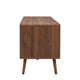 TV Media Cabinet | 2 Doors | Vertical Ribbed Drawers | Walnut Brown 71"