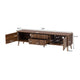 TV Media Cabinet | 2 Doors | Vertical Ribbed Drawers | Walnut Brown 71"