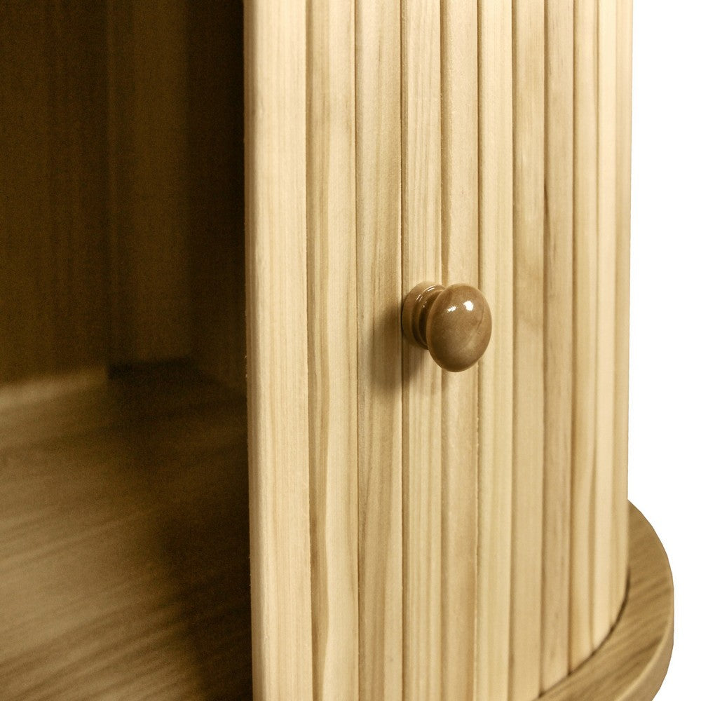 Vayu TV Media Cabinet | 2 Sliding Doors | 2 Drawers | Natural Brown 67"