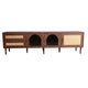 TV Media Cabinet w LED | Music Mode | Arch Glass Doors | Dark Brown 71"