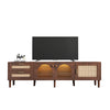 TV Media Cabinet w LED | Music Mode | Arch Glass Doors | Dark Brown 71"