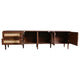 TV Media Cabinet w LED | Music Mode | Arch Glass Doors | Dark Brown 71"