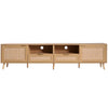 Yumi TV Media Cabinet | Rattan Doors w Drawers | Natural Brown 79"