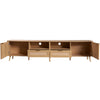 Yumi TV Media Cabinet | Rattan Doors w Drawers | Natural Brown 79"