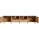 Yumi TV Media Cabinet | Rattan Doors w Drawers | Natural Brown 79"