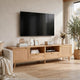 Yumi TV Media Cabinet | Rattan Doors w Drawers | Natural Brown 79"