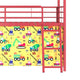 Zeso Kids Twin Loft Bed | House Design | Slide and Curtain | Gold and Red