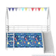 Zeso Kids Twin Loft Bed | House Design | Blue and White | Slide and Curtain