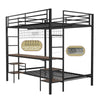 Eso Full Over Twin Bunk Bed | Desk | Storage Shelves | Black Metal| Cinnamon Oak