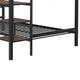 Eso Full Over Twin Bunk Bed | Desk | Storage Shelves | Black Metal| Cinnamon Oak
