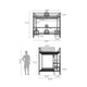 Eso Full Over Twin Bunk Bed | Desk | Storage Shelves | Black Metal| Cinnamon Oak