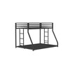 Ady Twin Over Full Bunk Bed | Ladder and Guardrails | Black Metal Frame
