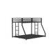 Ady Twin Over Full Bunk Bed | Ladder and Guardrails | Black Metal Frame