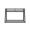 Ady Twin Over Full Bunk Bed | Ladder and Guardrails | Black Metal Frame