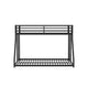 Ady Twin Over Full Bunk Bed | Ladder and Guardrails | Black Metal Frame