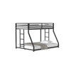 Ady Twin Over Full Bunk Bed | Ladder and Guardrails | Black Metal Frame