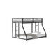 Ady Twin Over Full Bunk Bed | Ladder and Guardrails | Black Metal Frame