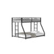 Ady Twin Over Full Bunk Bed | Ladder and Guardrails | Black Metal Frame