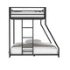 Ady Twin Over Full Bunk Bed | Ladder and Guardrails | Black Metal Frame