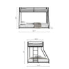Ady Twin Over Full Bunk Bed | Ladder and Guardrails | Black Metal Frame