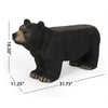 Bruno Bear Outdoor Bench | Matte Black Concrete | Single Seat | 32"