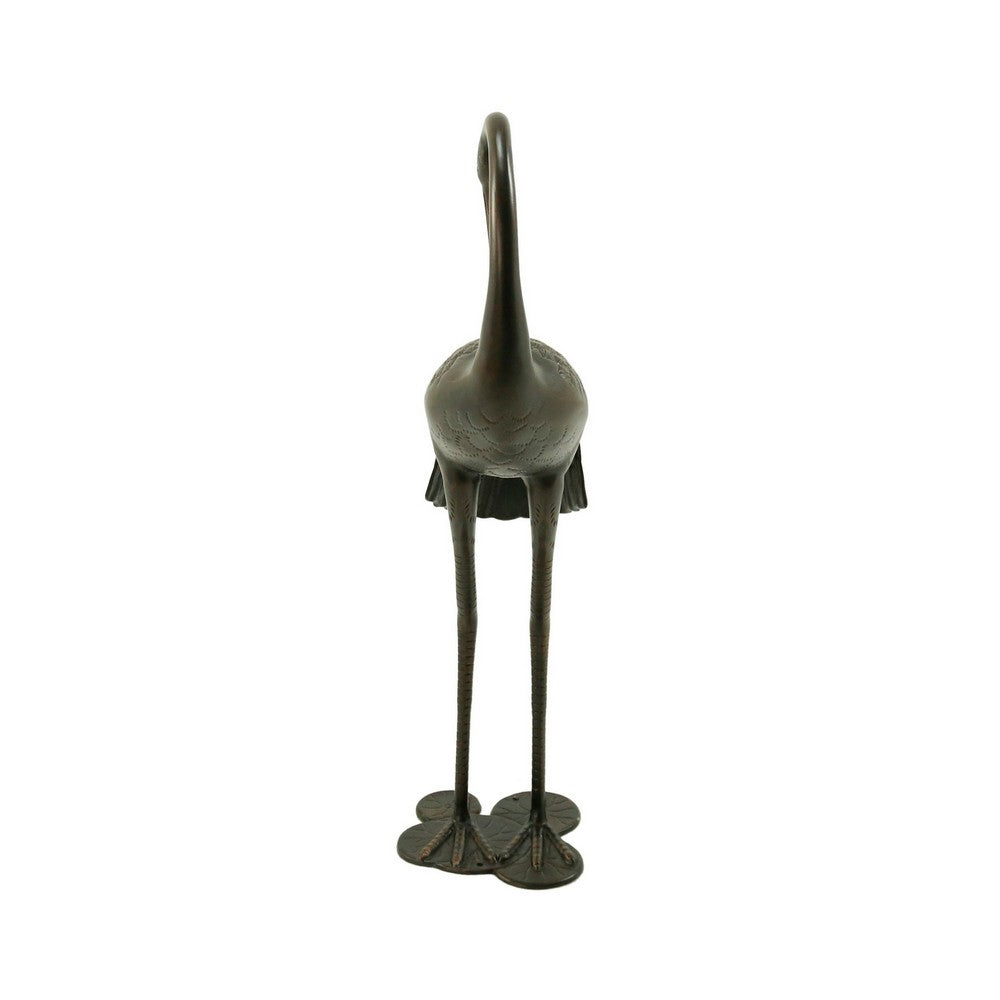 Suol Outdoor Decorative Crane Sculpture | 39" | Shiny Copper Finish Statue