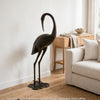 Suol Outdoor Decorative Crane Sculpture | 39" | Shiny Copper Finish Statue