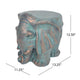 Decorative Elephant Garden Stool | Concrete | Copper Patina Finish | 13"