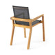 Feso Dining Chair Set of 2 | Gray Mesh Seat | Brown Teak Wood Frame