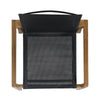 Feso Dining Chair Set of 2 | Gray Mesh Seat | Brown Teak Wood Frame