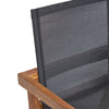 Feso Dining Chair Set of 2 | Gray Mesh Seat | Brown Teak Wood Frame