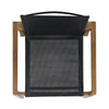 Feso Dining Chair Set of 2 | Gray Mesh Seat | Brown Teak Wood Frame