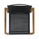 Feso Dining Chair Set of 2 | Gray Mesh Seat | Brown Teak Wood Frame