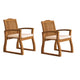 Kristi Outdoor Armchair Set of 2 | Slatted Back | Brown | Cream Cushions