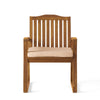 Kristi Outdoor Armchair Set of 2 | Slatted Back | Brown | Cream Cushions