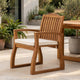 Kristi Outdoor Armchair Set of 2 | Slatted Back | Brown | Cream Cushions
