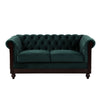 Veso Chesterfield Loveseat | Tufted Velvet | Forest Green | 60"