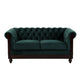 Veso Chesterfield Loveseat | Tufted Velvet | Forest Green | 60"