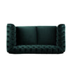 Veso Chesterfield Loveseat | Tufted Velvet | Forest Green | 60"