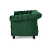Chesterfield Loveseat | Tufted Velvet | Rolled Arms | Emerald Green | 62"